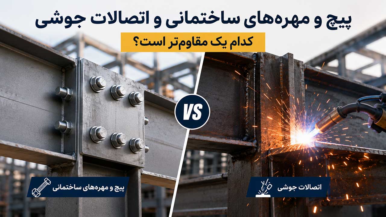 پیچ و مهره&zwnj;های ساختمانی و اتصالات جوشی؛ کدام یک مقاوم&zwnj;تر است؟