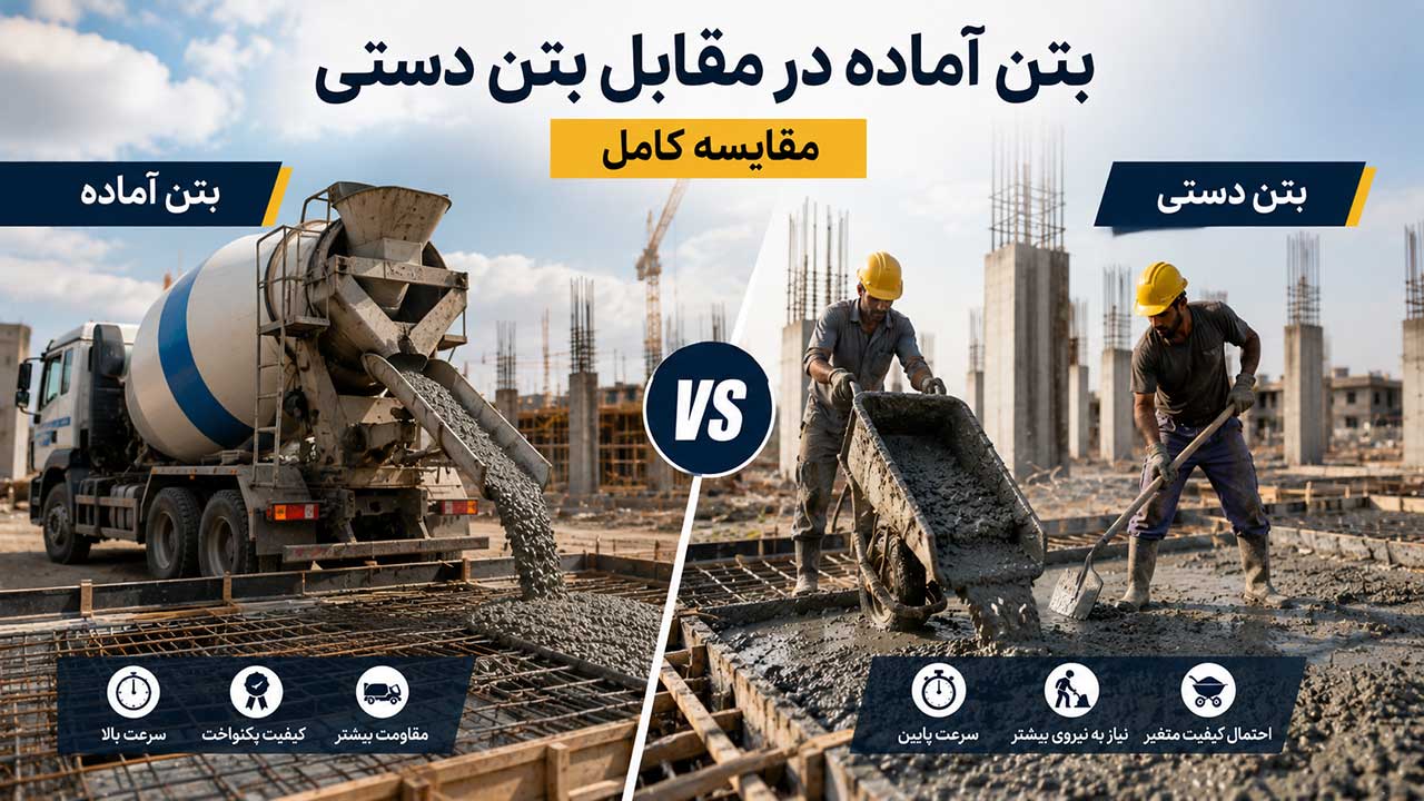 بتن آماده در مقابل بتن دستی؛ مقایسه کامل