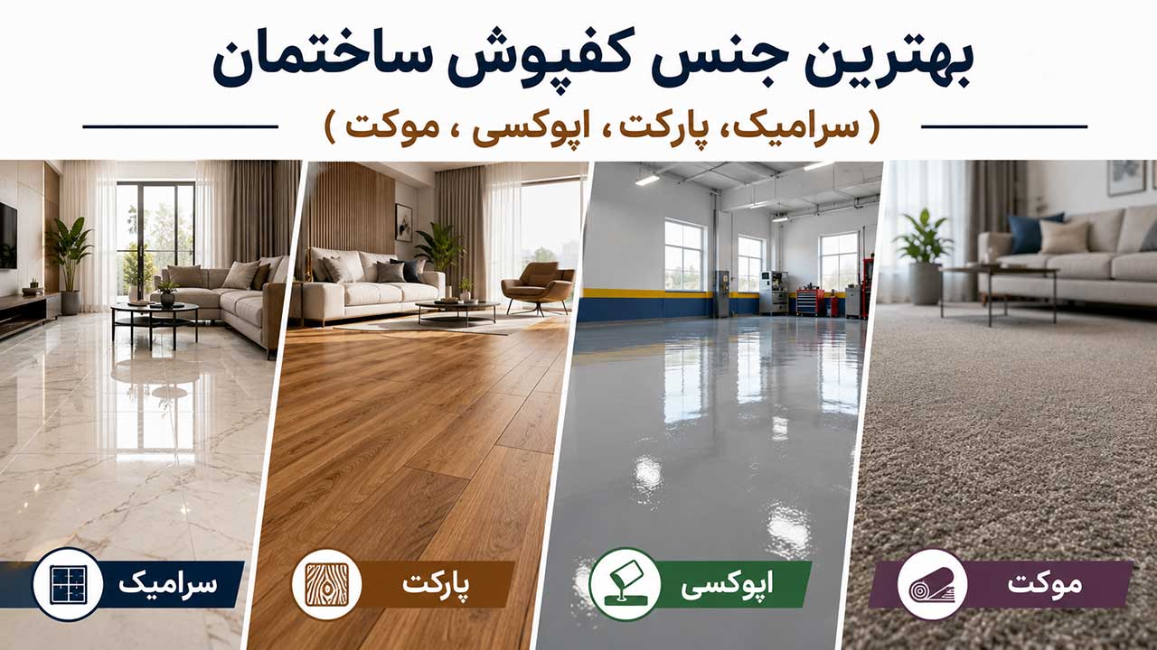 بهترین جنس کفپوش ساختمان (سرامیک،پارکت، اپوکسی، موکت)