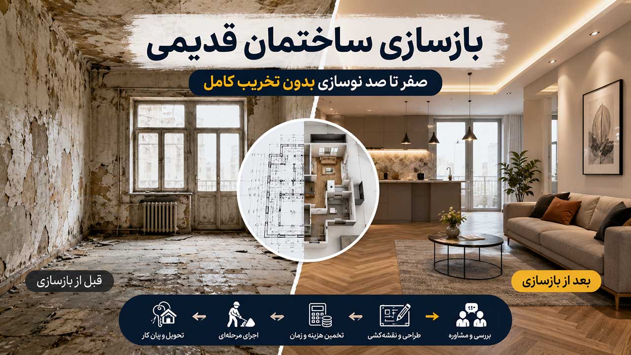 بازسازی ساختمان قدیمی؛ صفر تا صد نوسازی بدون تخریب کامل