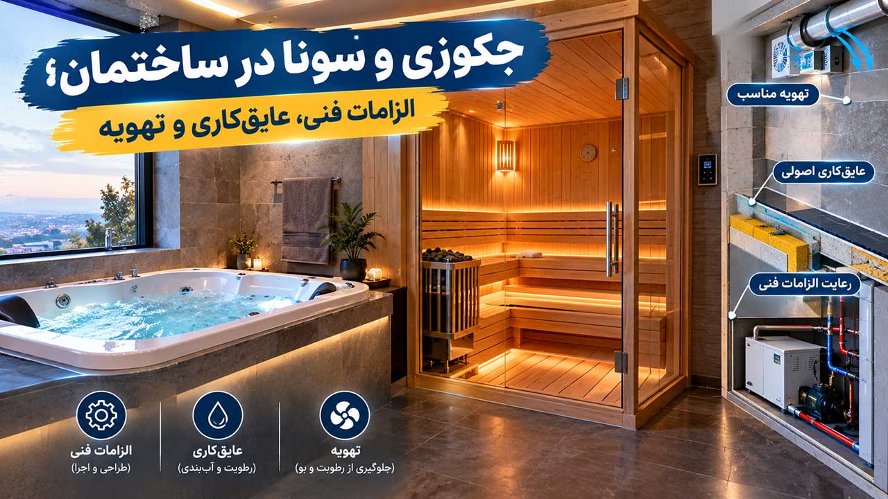 جکوزی و سونا در ساختمان؛ الزامات فنی، عایق&zwnj;کاری و تهویه