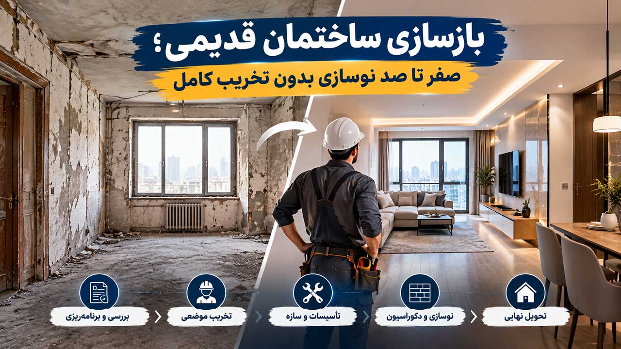 بازسازی ساختمان قدیمی؛ صفر تا صد نوسازی بدون تخریب کامل