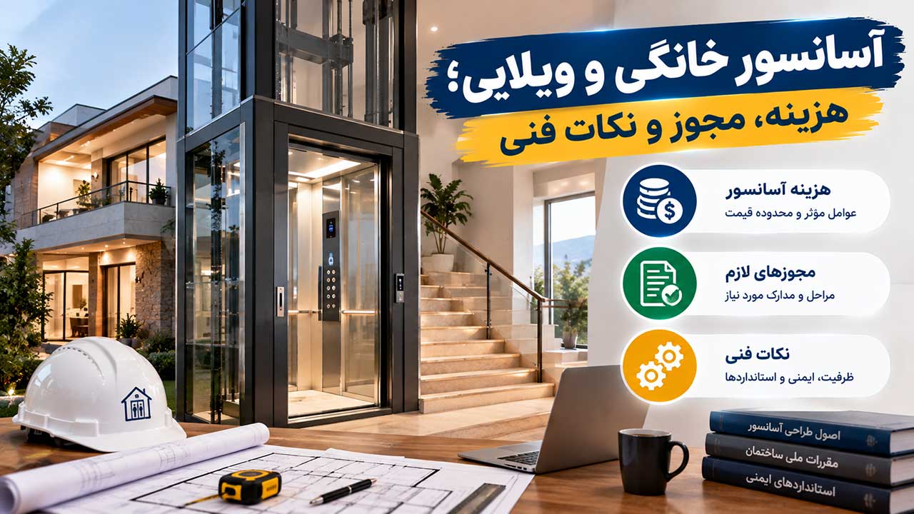 آسانسور خانگی و ویلایی؛ هزینه، مجوز و نکات فنی